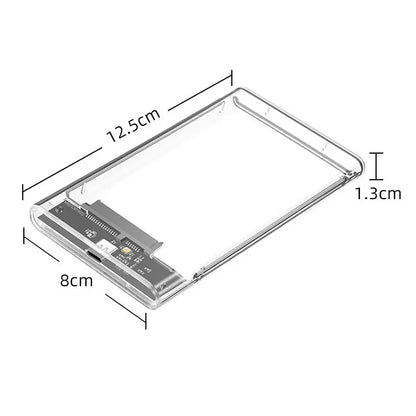 Зовнішній корпус для HDD/SSD 2.5" SATA прозорий, USB 3.1 Type-C