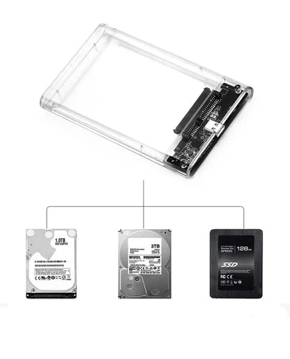 Зовнішній корпус для HDD/SSD 2.5" SATA прозорий, USB 3.1 Type-C