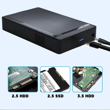 Зовнішній бокс для HDD/SSD 2.5"/3.5" SATA USB 3.0 з блоком живлення