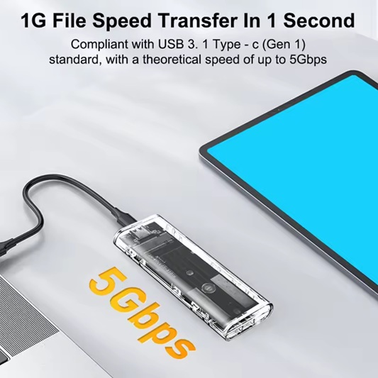 Корпус-кишеня для SSD M.2 NVMe, USB 3.1 Type-C, Push-Pull