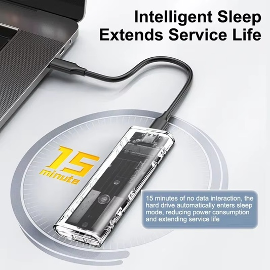 Корпус-кишеня для SSD M.2 NVMe, USB 3.1 Type-C, Push-Pull