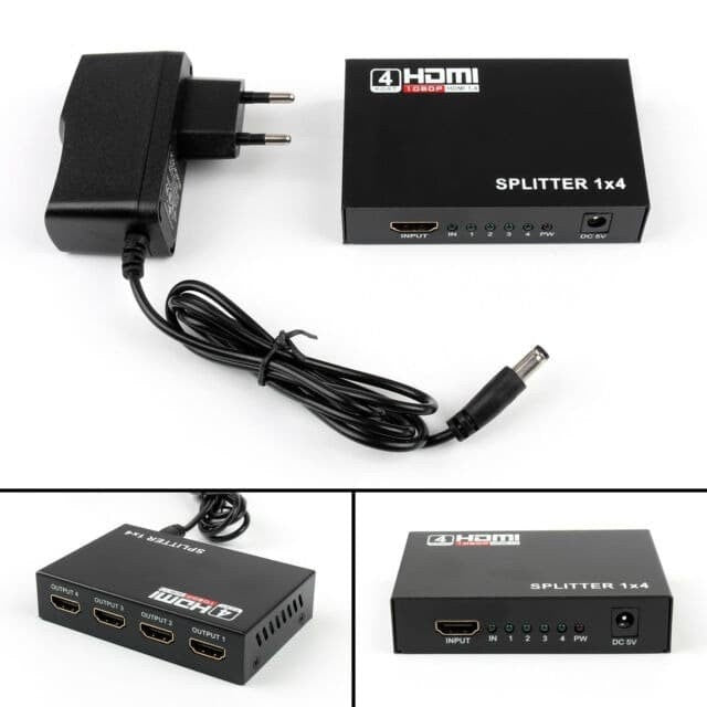 Розгалужувач HDMI активний 1 на 4, 4K/3D, U&P Splitter