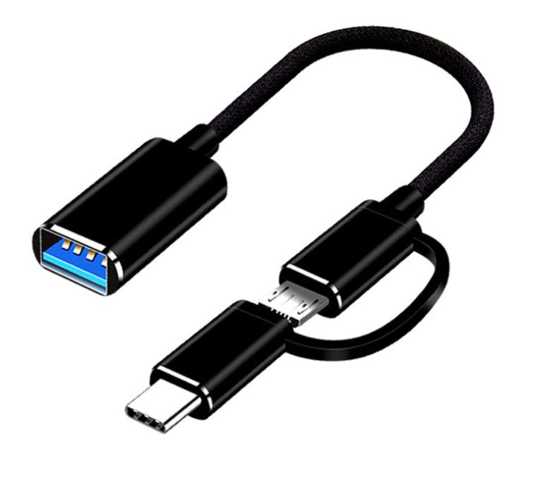 Перехідник USB — Type-C + Micro USB OTG для підключення USB-пристроїв