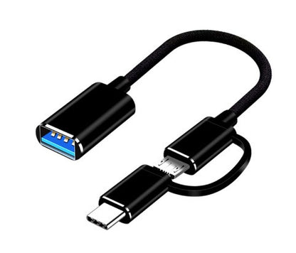 Перехідник USB — Type-C + Micro USB OTG для підключення USB-пристроїв