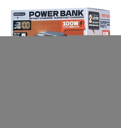 Повербанк Remax RPP-100 Gutitan 60000 мАг, QC+PD 100W, USB Type-C, ліхтарик
