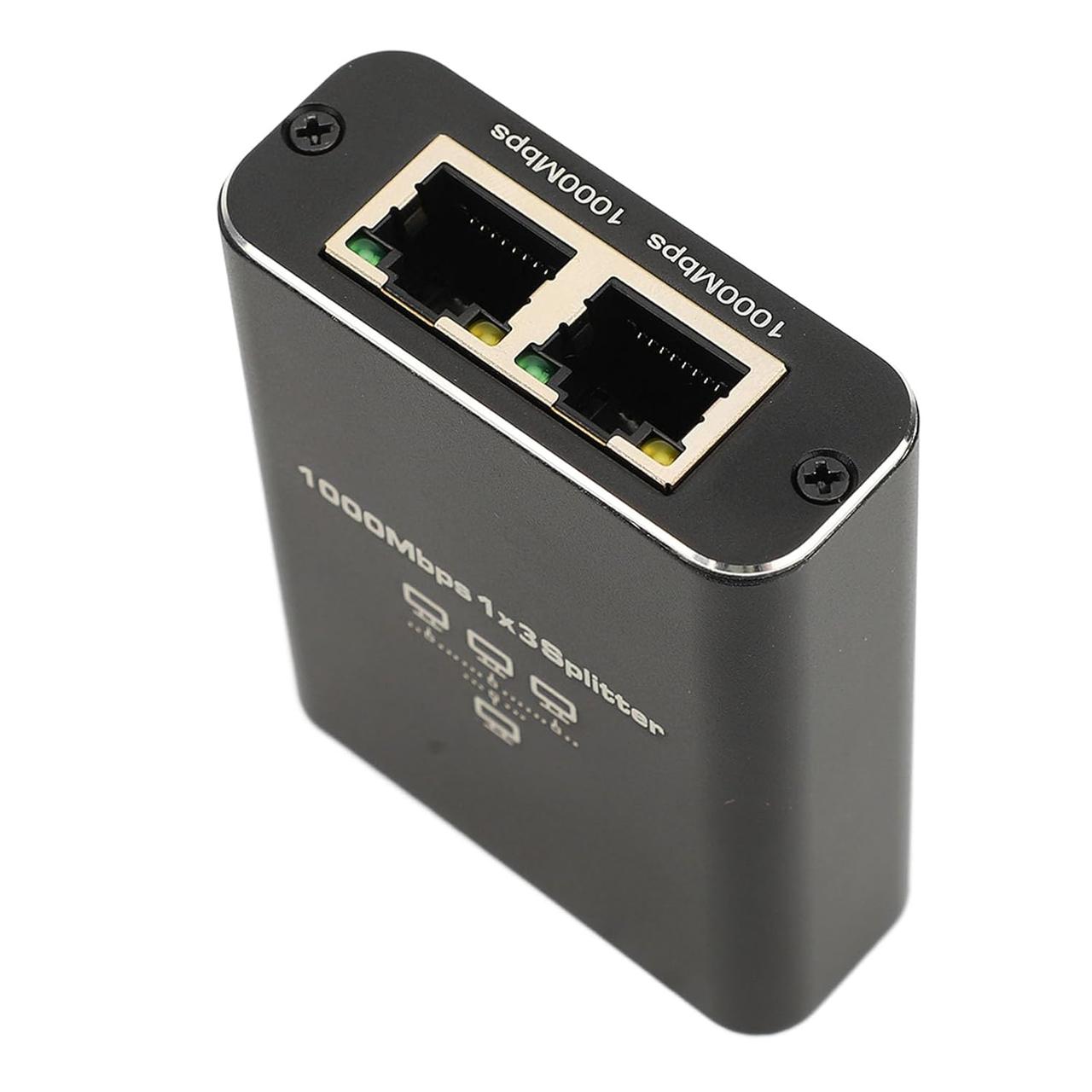 Спліттер Ethernet RJ45 гігабітний 1 на 3, 1000 Мбіт/с, активний з живленням Type-C