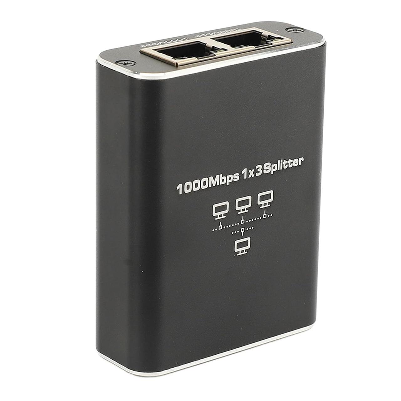 Спліттер Ethernet RJ45 гігабітний 1 на 3, 1000 Мбіт/с, активний з живленням Type-C