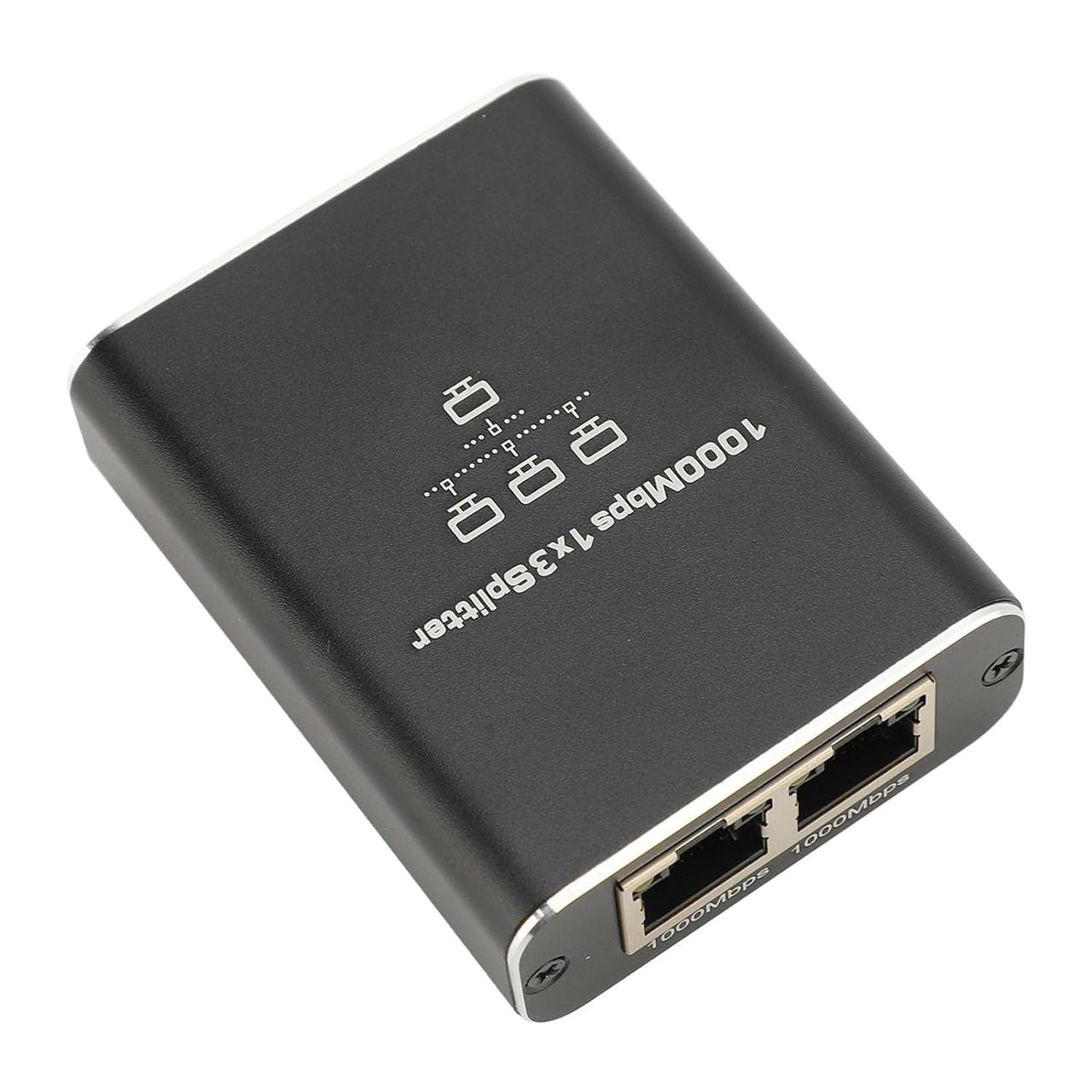 Спліттер Ethernet RJ45 гігабітний 1 на 3, 1000 Мбіт/с, активний з живленням Type-C