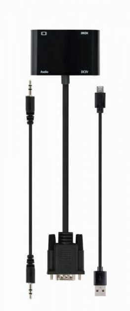 Адаптер HDMI на HDMI + VGA з аудіо 3.5 мм (A-HDMIM-HDMIFVGAF-01)