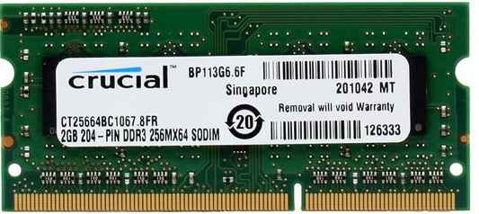 SODIMM 2Gb DDR3 1066MHz Crucial CT25664BC1067
