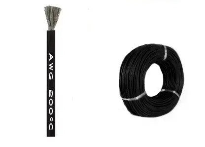 Кабель силіконовий 6AWG (13.3 мм²) 55А мідний луджений термостійкий, 1 м, чорний