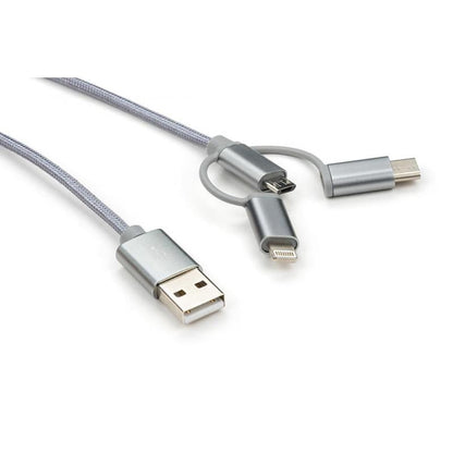 Дата кабель USB 2.0 AM до Type-C&amp;Micro 5P&amp;Lightning 1.0m Vinga (Charge3in1)