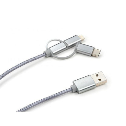 Дата кабель USB 2.0 AM до Type-C&amp;Micro 5P&amp;Lightning 1.0m Vinga (Charge3in1)