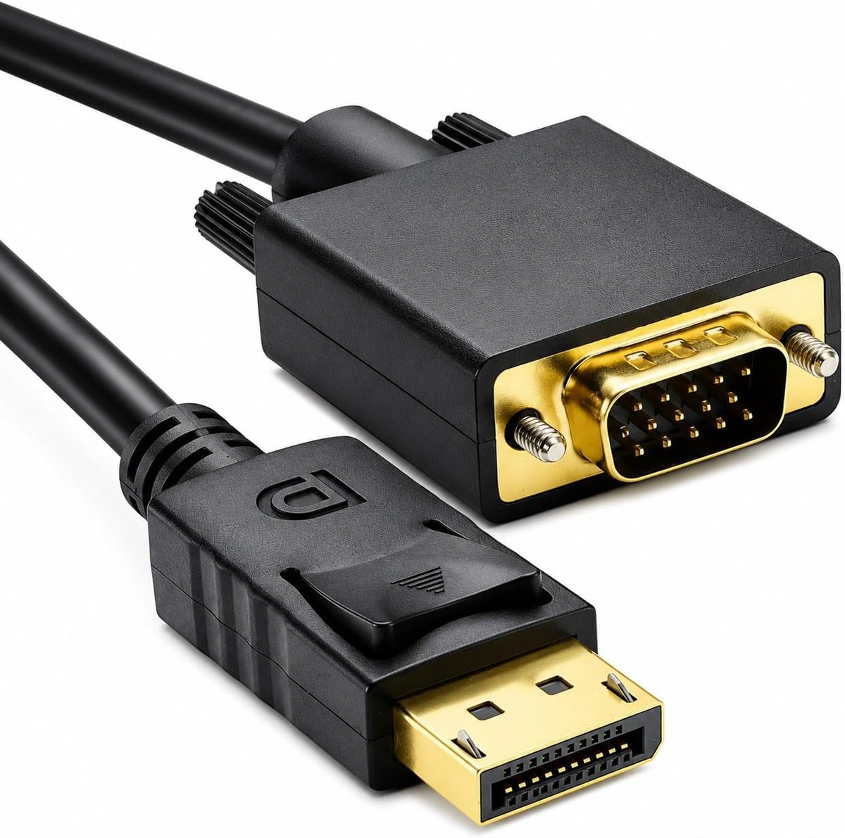 DisplayPort to VGA Adapter Cable, 1.8 m, for Stable Video Signal