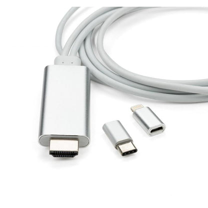 Кабель HDMI to Lighting+MicroUSB+Type-C 2m Vinga (MobileTV-01)