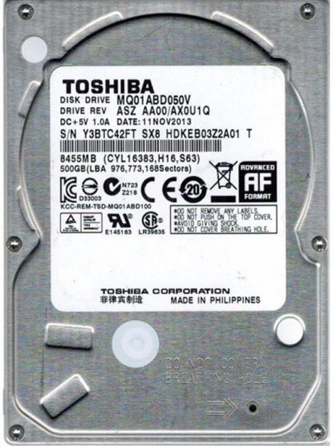 Жорсткий диск 2.5' 500GB Ref Toshiba # MQ01ABD050V #