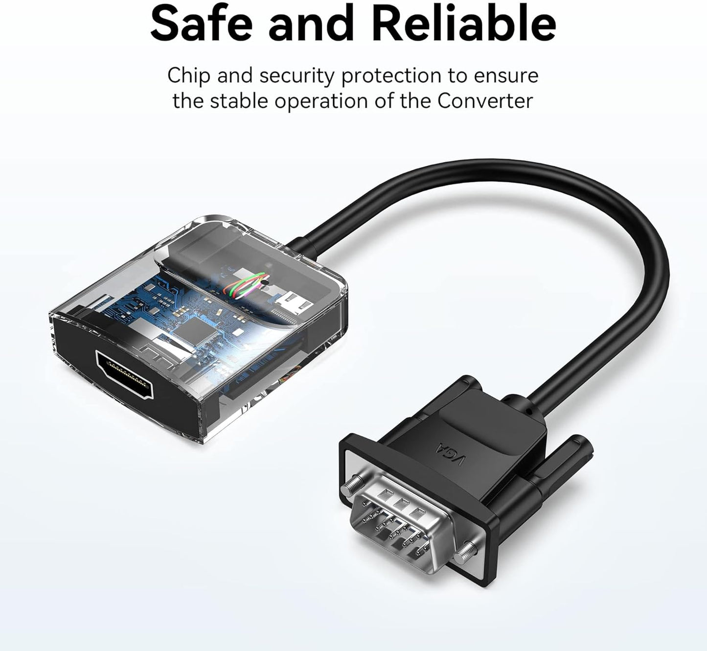 Переходник VGA to HDMI; аудио 3.5мм; USB питание; Vention ACNBB