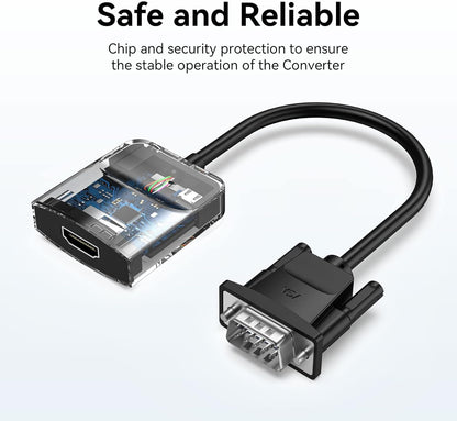 Переходник VGA to HDMI; аудио 3.5мм; USB питание; Vention ACNBB
