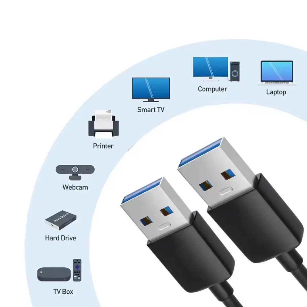 Кабель USB 3.0 тато-тато, 0.5 м, чорний