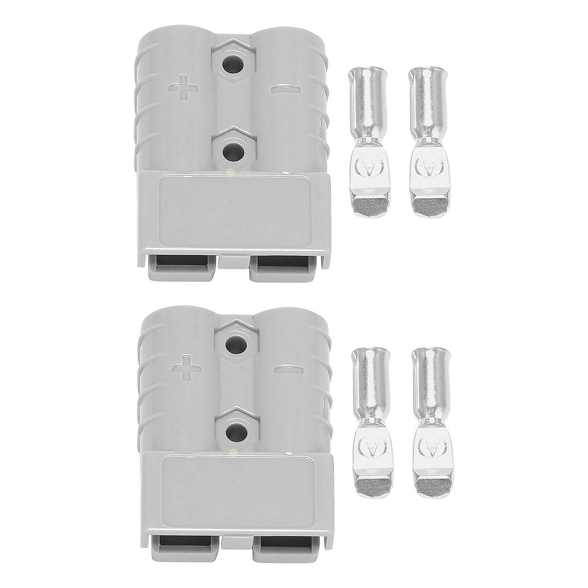 Роз'єм Anderson Powerpole SB50 50А 600В для кабелю 6AWG/13,3 мм², пара (2 шт), сірий