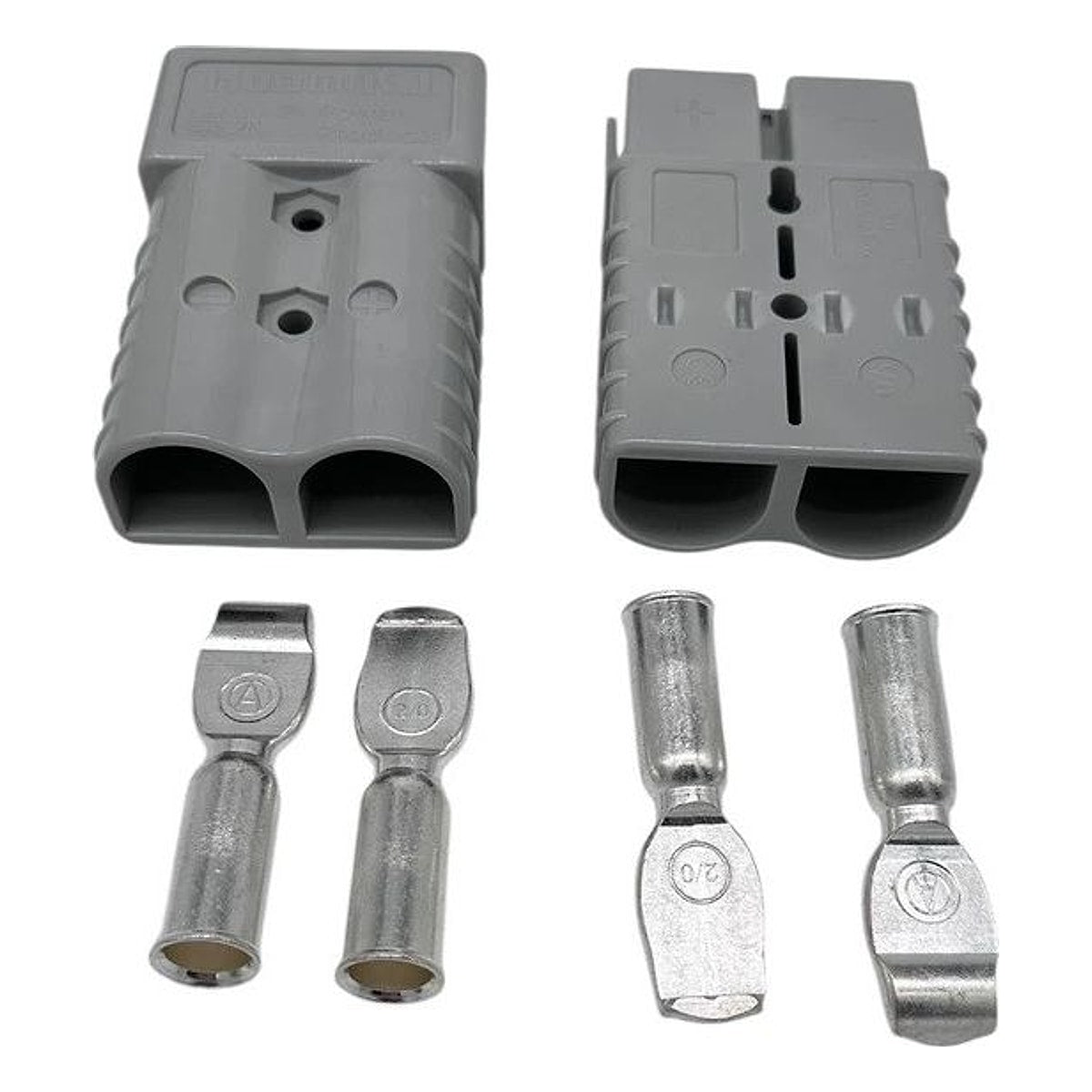 Роз'єм Anderson Powerpole SB50 50А 600В для кабелю 6AWG/13,3 мм², пара (2 шт), сірий