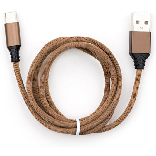 Дата кабель USB 2.0 AM до Type-C nylon 1m brown Vinga (VCPDCTCNB21BR)