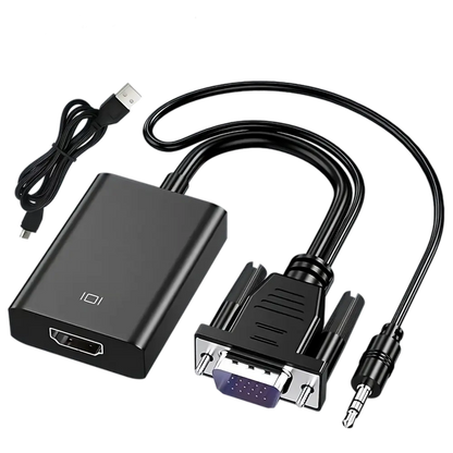 Переходник VGA to HDMI доп. питание и аудио 3.5мм