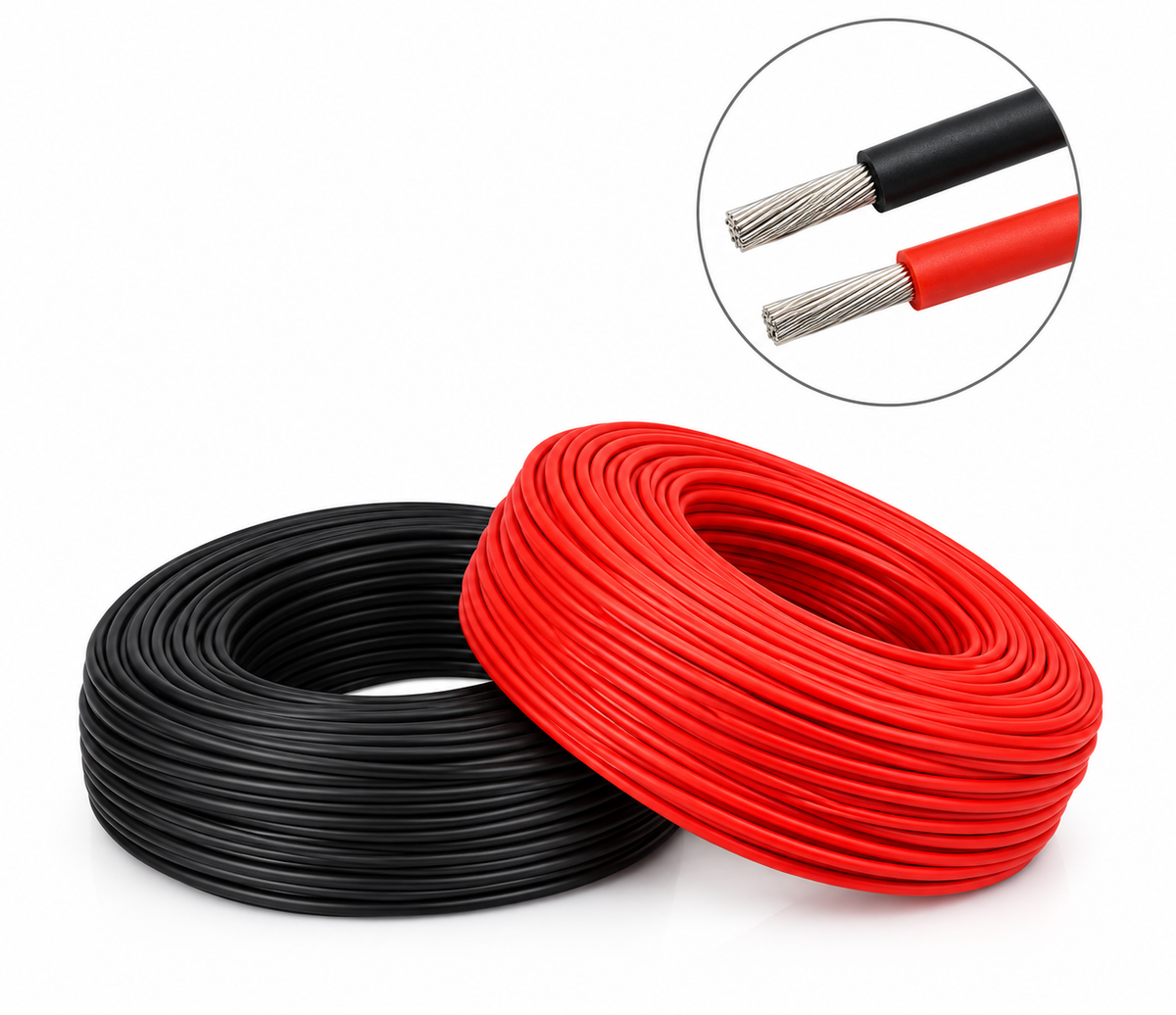Кабель силіконовий 4AWG (25 мм²) мідний луджений, термостійкий, 1 м, червоний