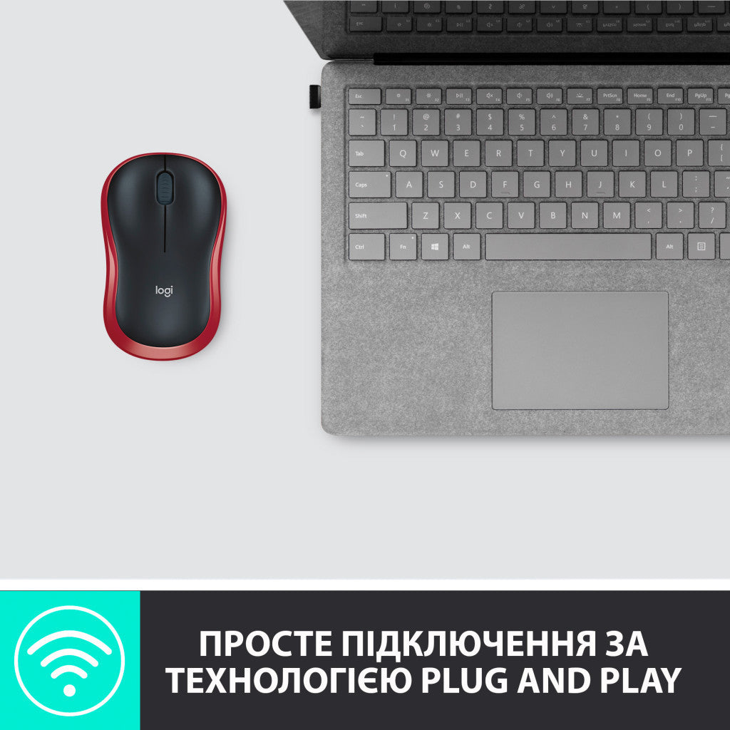 Мышка Logitech M185 красная (910-002240)