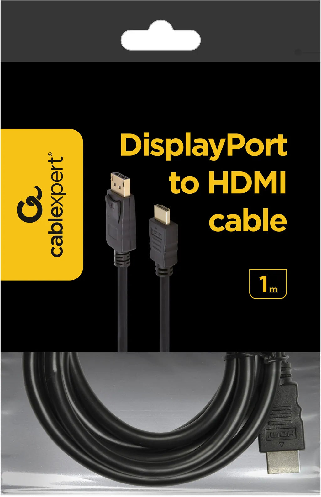 Кабель DisplayPort to HDMI 1.0m Кабельный аппарат (CC-DP-HDMI-1M)