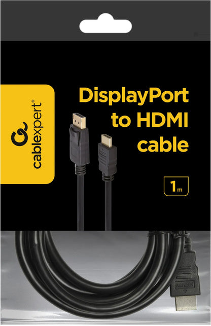 Кабель DisplayPort to HDMI 1.0m Кабельный аппарат (CC-DP-HDMI-1M)