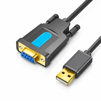 Кабель USB-RS232 female, 1.5 м, Prolific PL2303; Vention; grey-blue