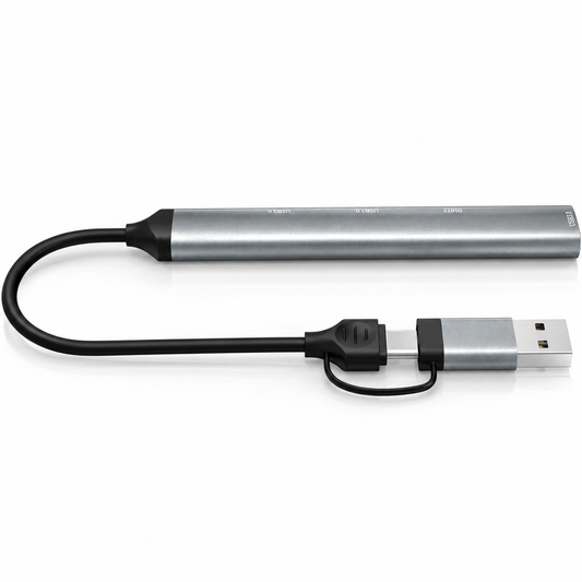 Dynamode 5-in-1 hub USB Type-C/Type-A to 1xUSB3.0, 2xUSB 2.0, card-reader SD/MicroSD (DM-UH-514)