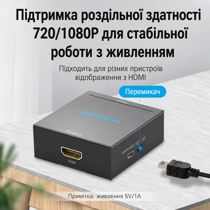 Конвертор AV RCA (тюльпан) to HDMI Vention