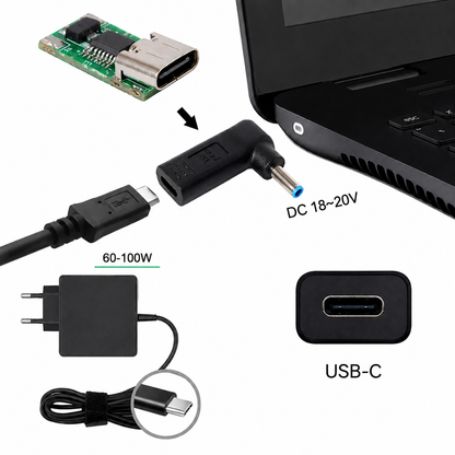 Перехідник USB Type-C на DC 4.0x1.35mm + PD Triger 19.5V 100W для зарядки ноутбуків Asus