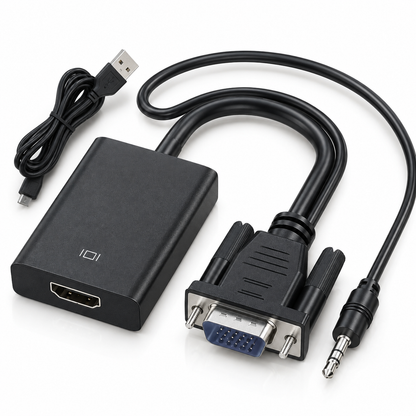 Перехідник VGA to HDMI дод. живлення та аудіо 3.5мм