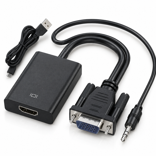 Перехідник VGA to HDMI дод. живлення та аудіо 3.5мм