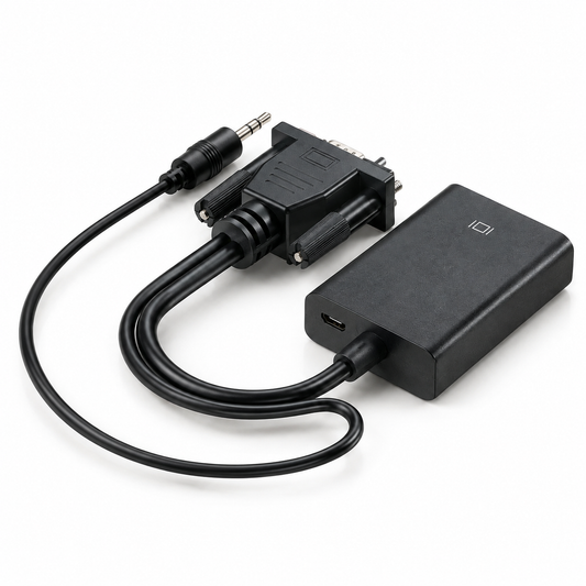 Перехідник VGA to HDMI дод. живлення та аудіо 3.5мм