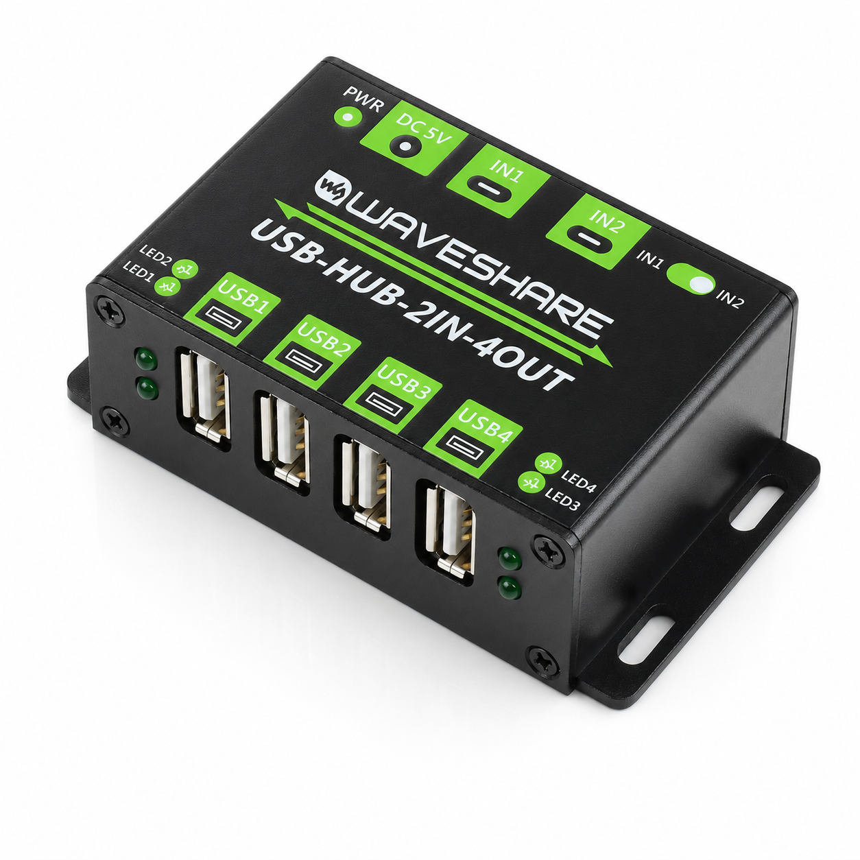 Industrial-grade USB Hub USB-HUB-2IN-4OUT-EU (21605)