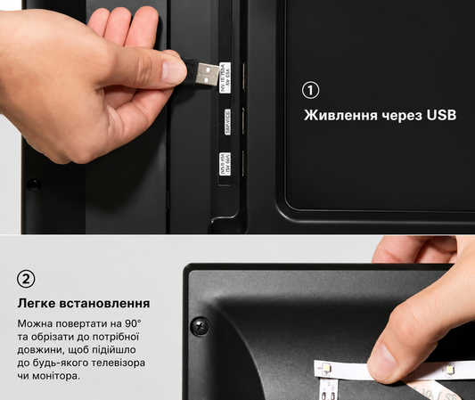 Світлодіодна LED стрічка біла USB 5V 200 см