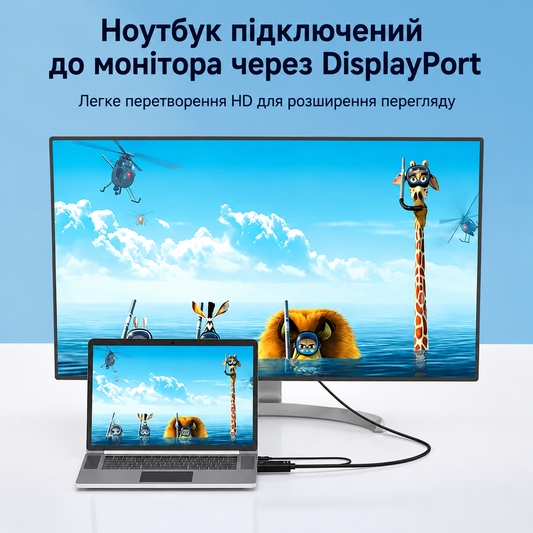 Кабель-конвертор HDMI to DisplayPort 4K 1.8м