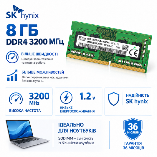 SODIMM DDR4 8GB 3200MHz SK hynix HMAA1GS6CJR6N-XN