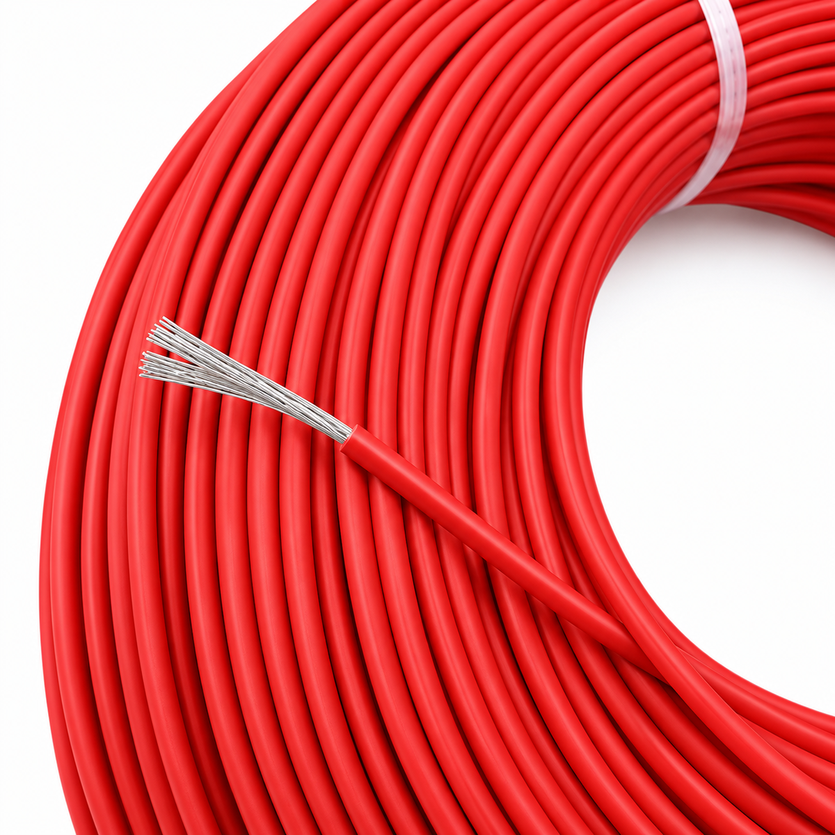 Кабель силіконовий 4AWG (25 мм²) мідний луджений, термостійкий, 1 м, червоний