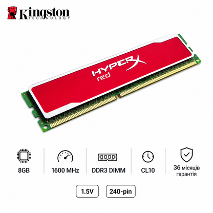 DIMM 8GB DDR3 1600Mhz Kingston KHX16C10B1R/8