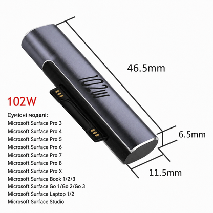 Type-c Surface adapter 15V PD 102W for Microsoft Surface
