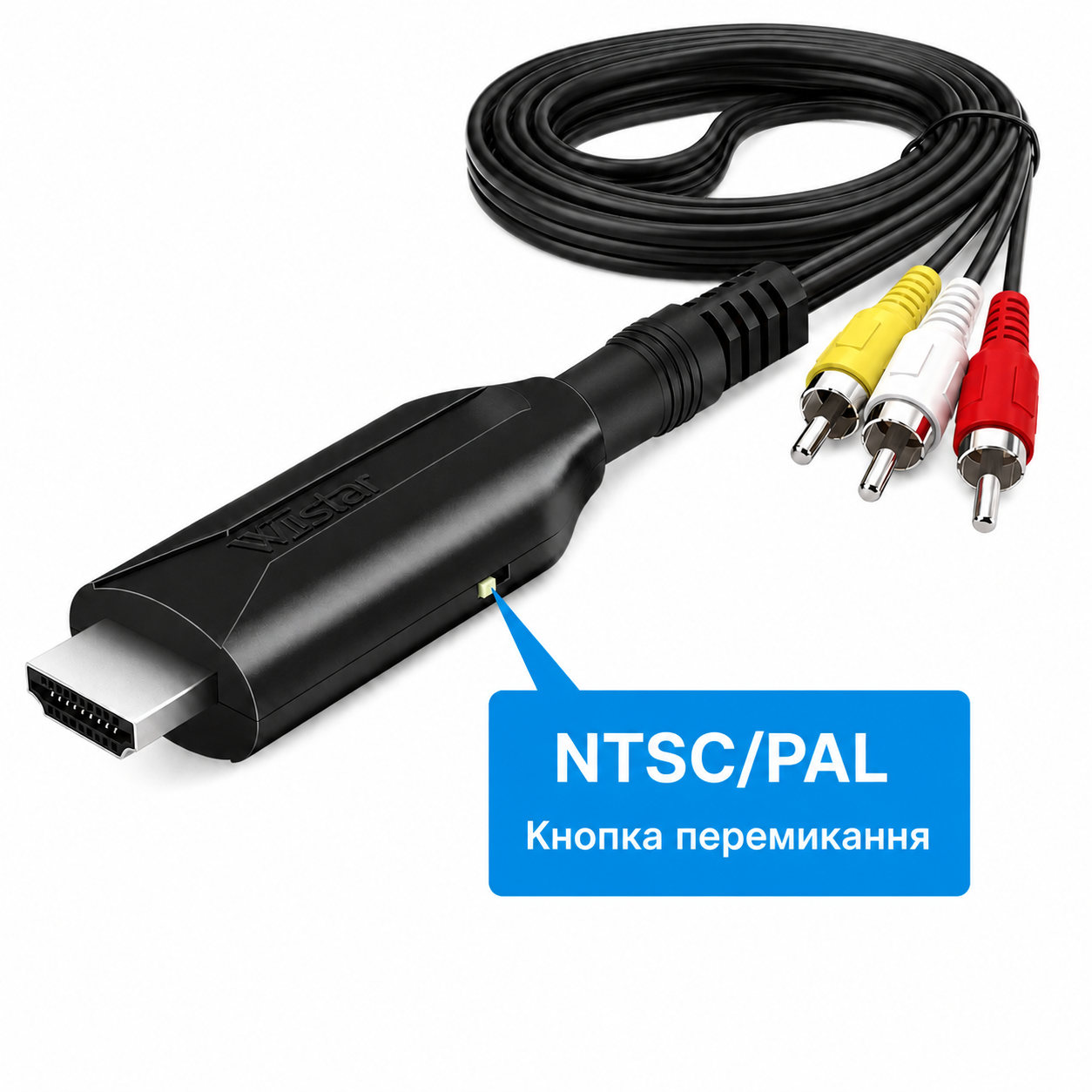Кабель-конвертер HDMI в AV RCA (тюльпан) Wiistar micro