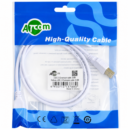 Data cable USB 2.0 AM/AF Atcom (3788)