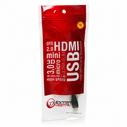 Дата кабеля EXTRADIGITAL OTG USB 2.0 AF - Micro USB M/ 0.1m/ 28 AWG/ Hi-Speed ​​(KBO1623)