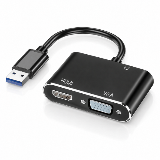 Перехідник USB на HDMI та VGA для підключення додаткового монітора