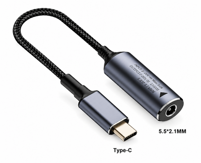 DC 5.5×2.1 to Type-C 140W adapter for laptop charging
